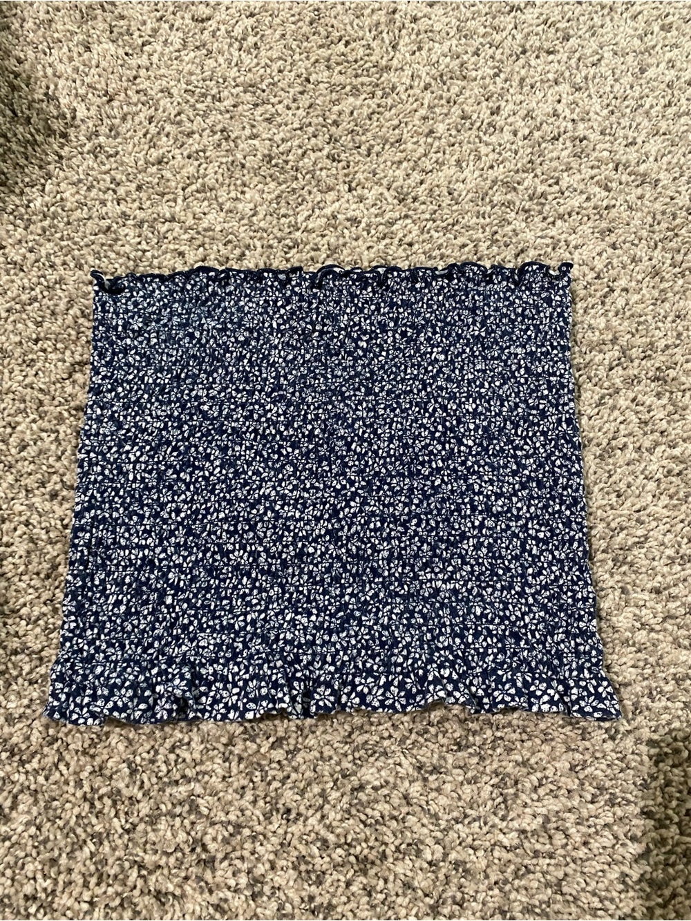 Women's Navy Floral Tube Top